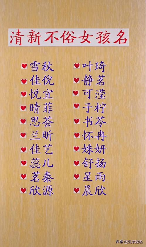 女孩名字文化点的