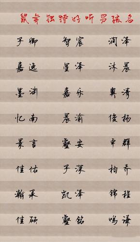 鼠年男孩名字带解释